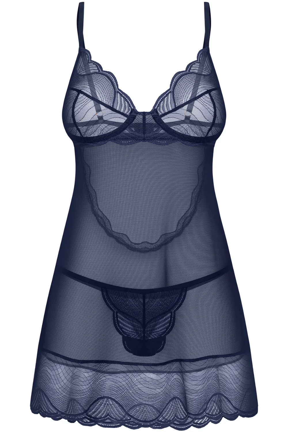 Nightly Blue Chemise & Thong