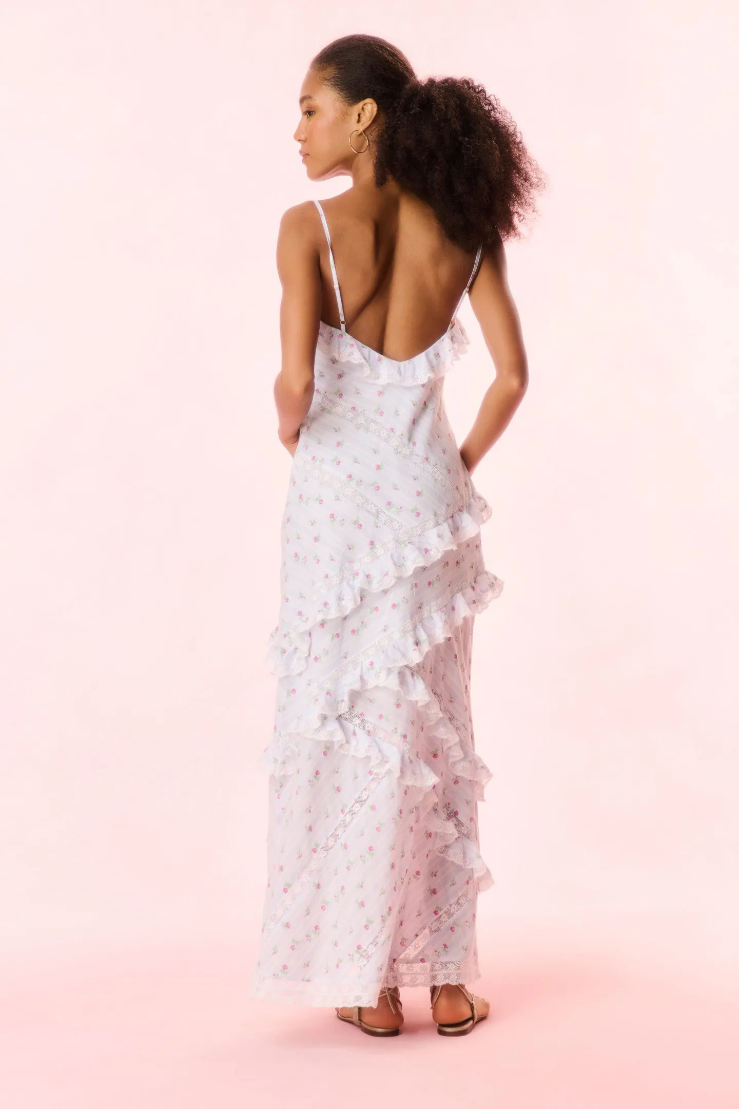 Nocelle Cotton Ruffle Maxi Dress