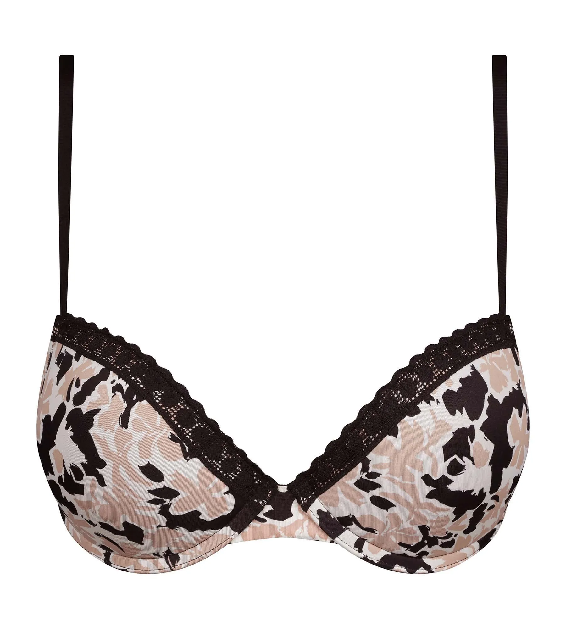 Nude underwired basket bra with floral pattern Daily Micro