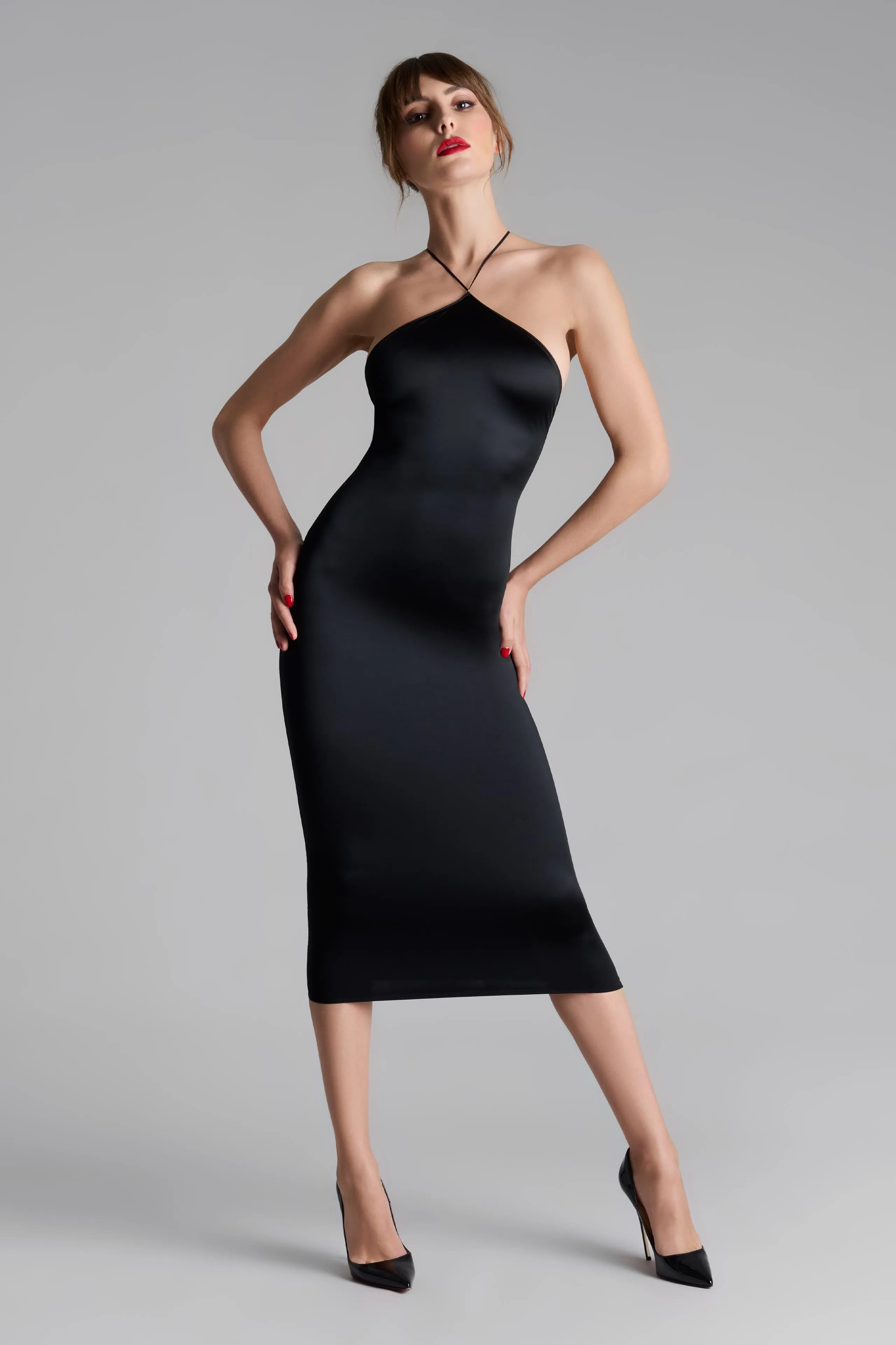 Open Back Midi Dress - French Kiss