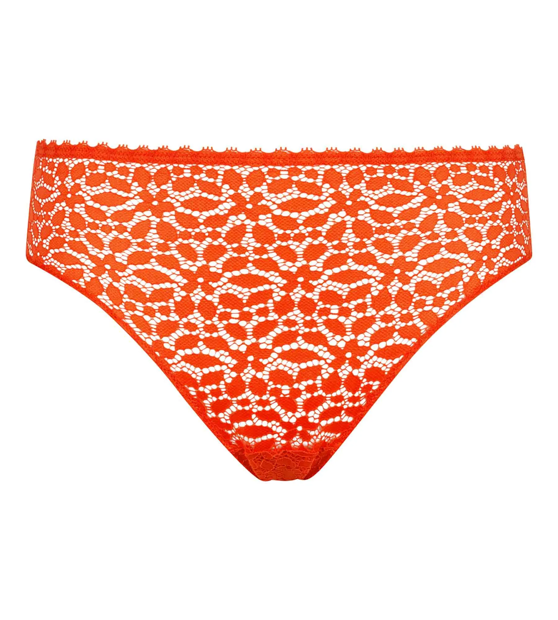 Openwork lace knickers with floral patterns in flame-red Daily Dentelle