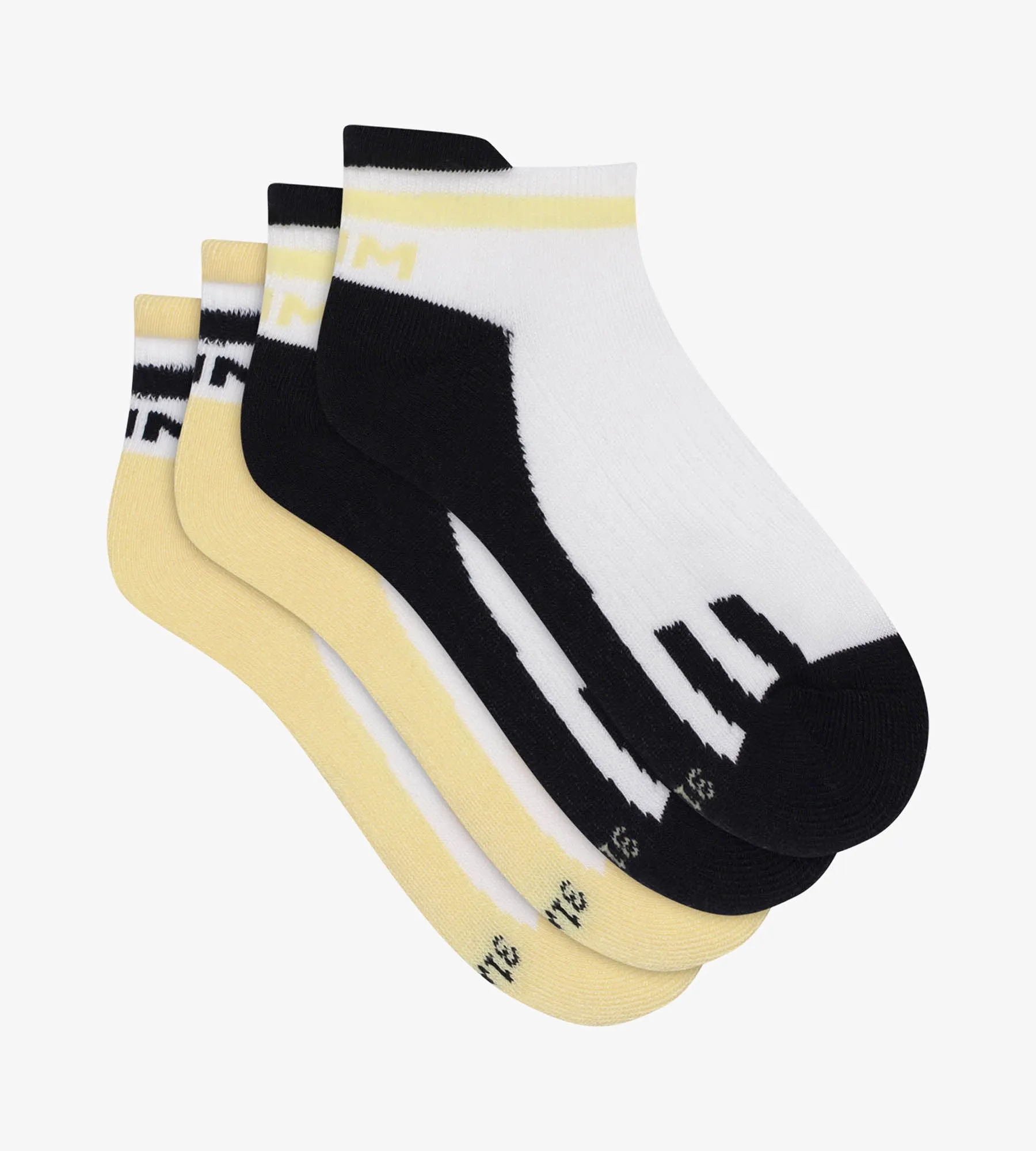 Pack of 2 pairs of unisex cotton socks Navy Yellow Dim Sport