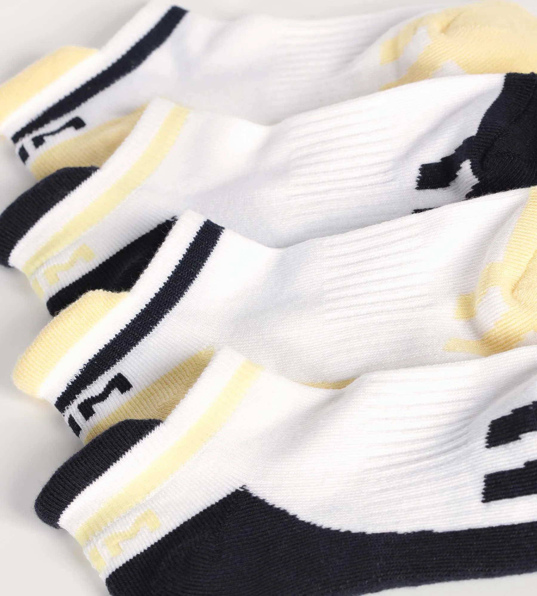 Pack of 2 pairs of unisex cotton socks Navy Yellow Dim Sport