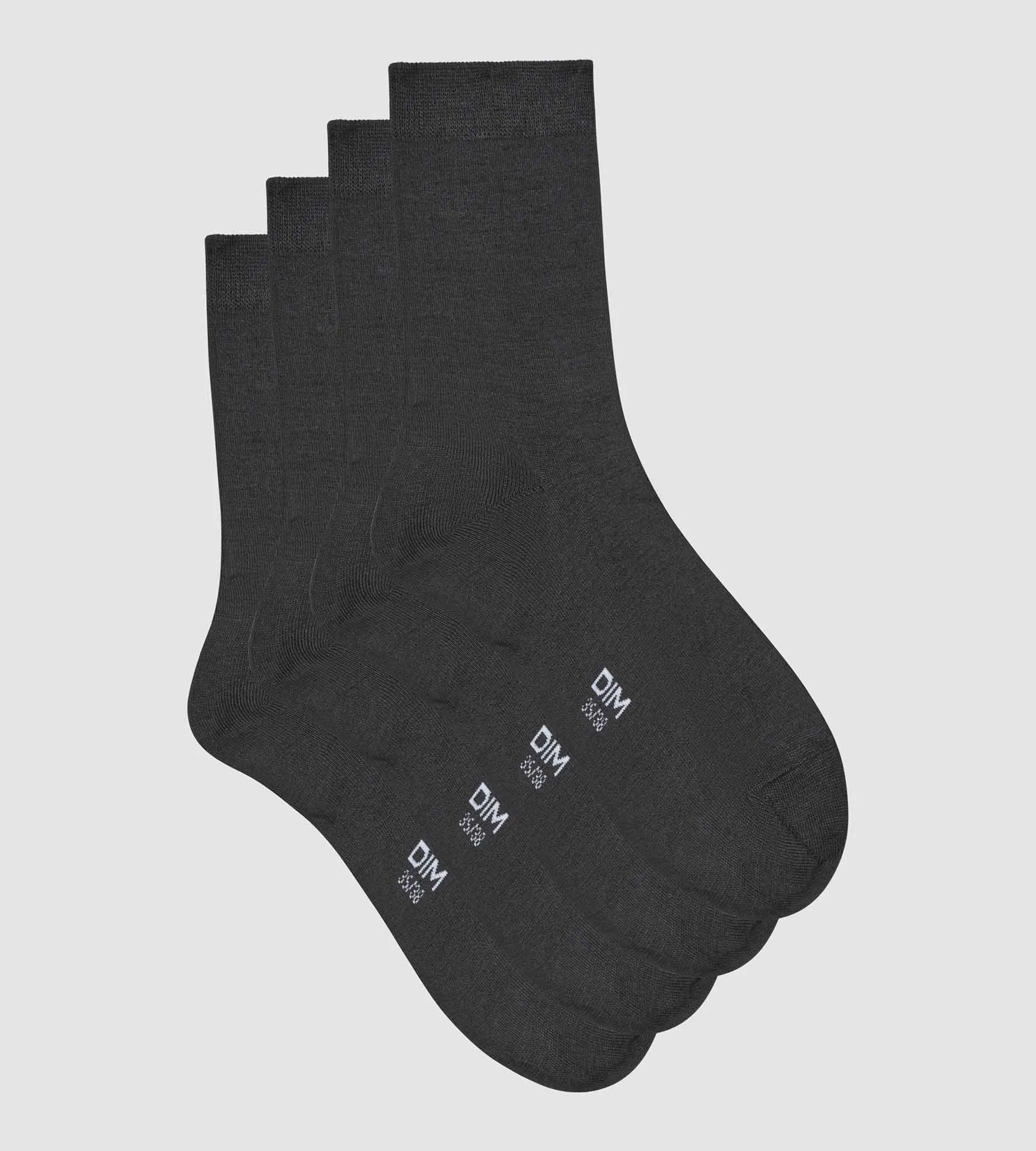 Pack of 2 pairs of women's viscose socks in Anthracite Dim Bambou