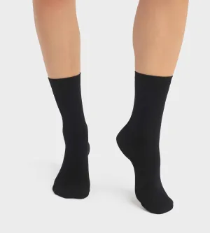 Pack of 2 pairs of women's viscose socks in Black Dim Bambou