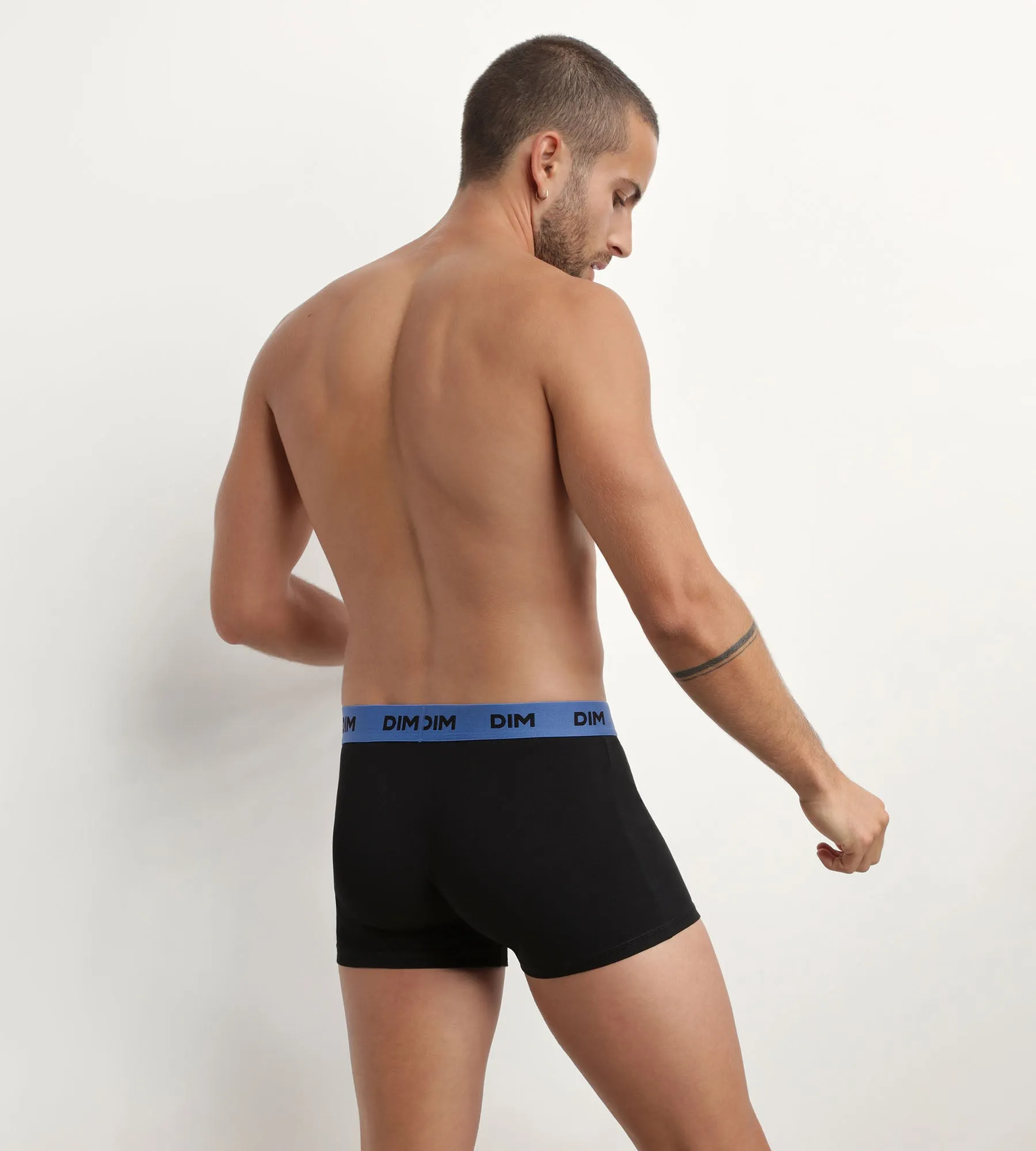 Pack of 3 black men's boxers with coloured waistband Mimosa Purple Mix & colours