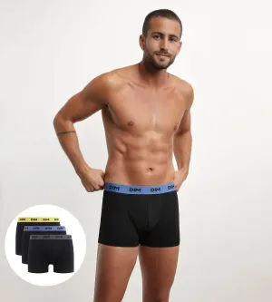 Pack of 3 black men's boxers with coloured waistband Mimosa Purple Mix & colours