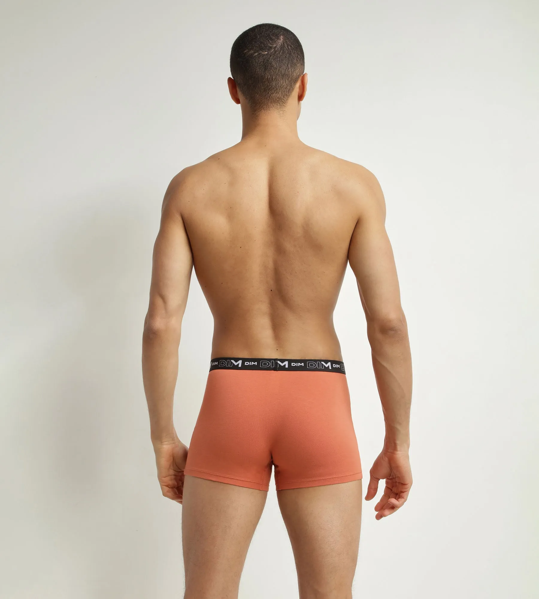 Pack of 3 boxers cotton stretch men's Grey Dim