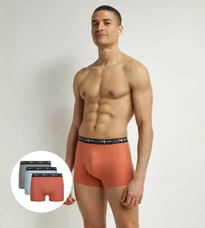Pack of 3 boxers cotton stretch men's Grey Dim