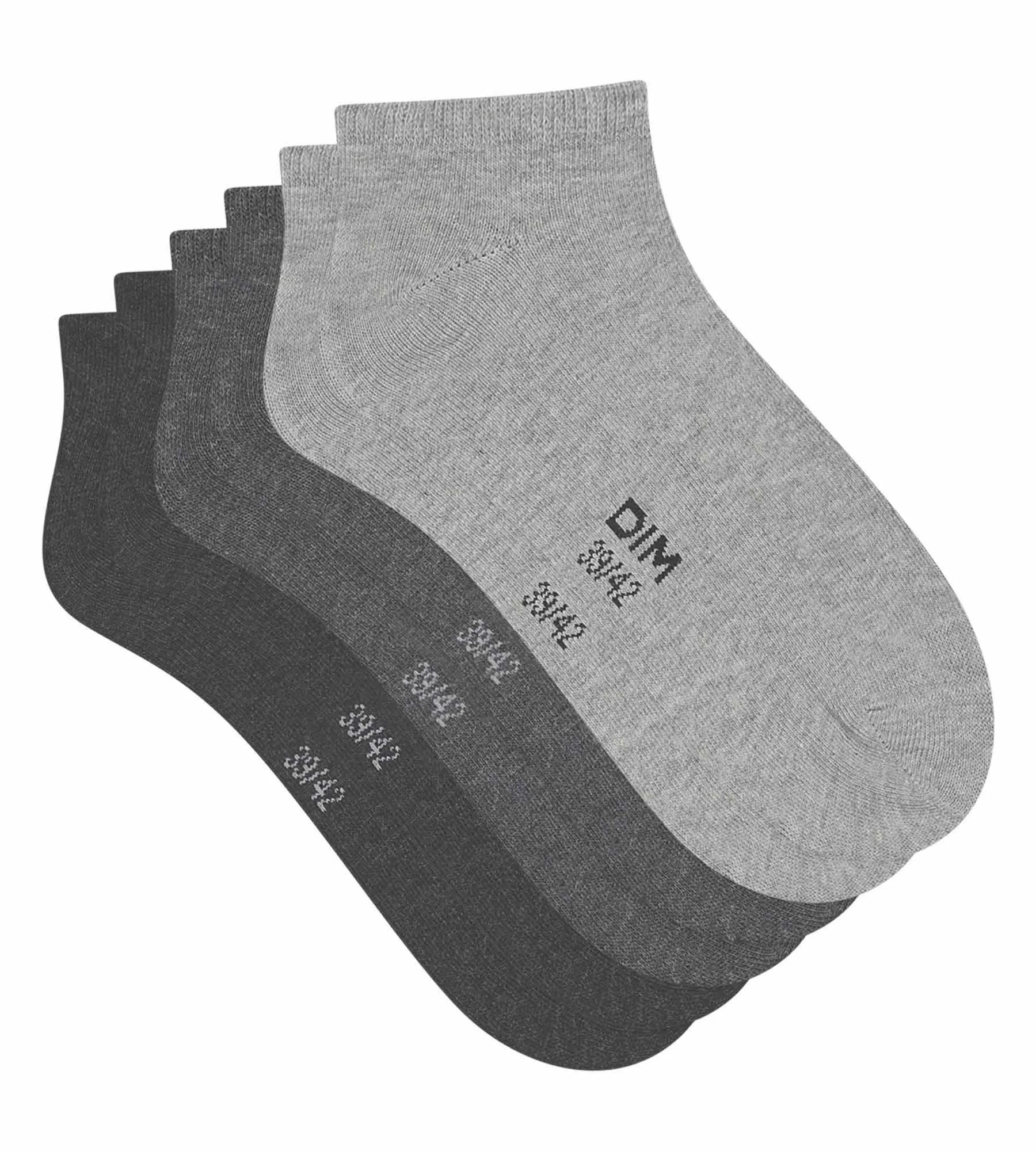 Pack of 3 Women's Anthracite Grey Short Socks Dim Cotton