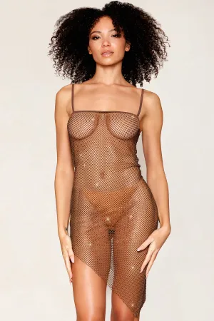 Rhinestone Net Chemise