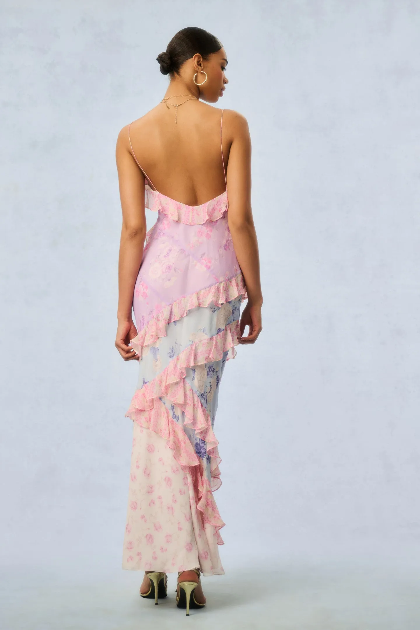 Rialto Silk Fragrance Mixed Print Dress