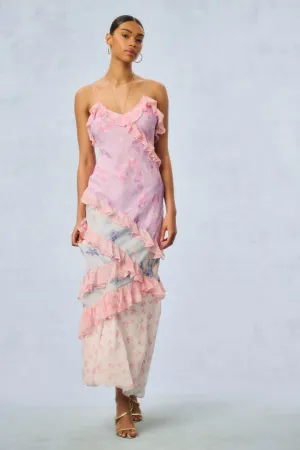 Rialto Silk Fragrance Mixed Print Dress
