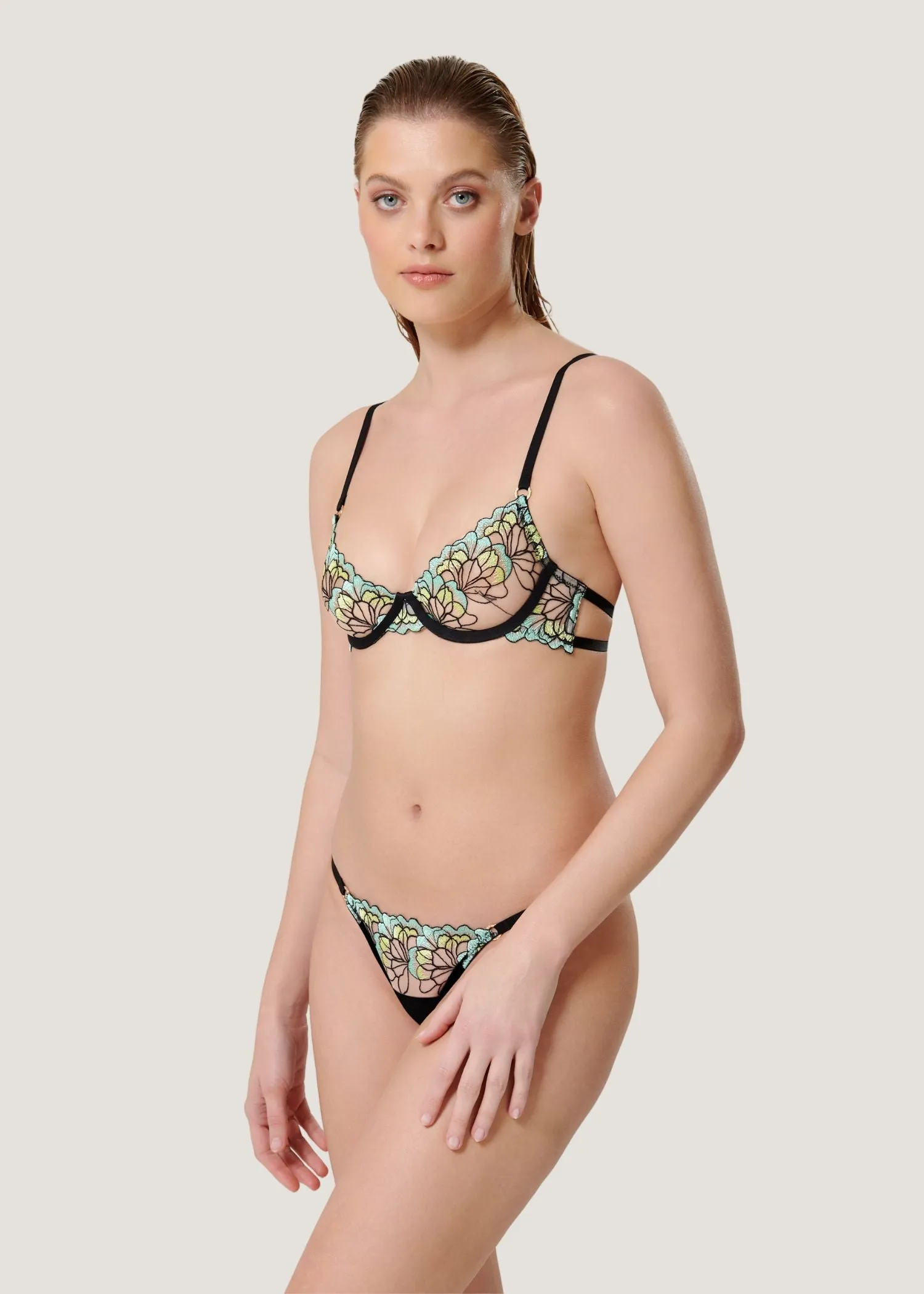 Serena Wired Bra (Mint/Lemon/Black)
