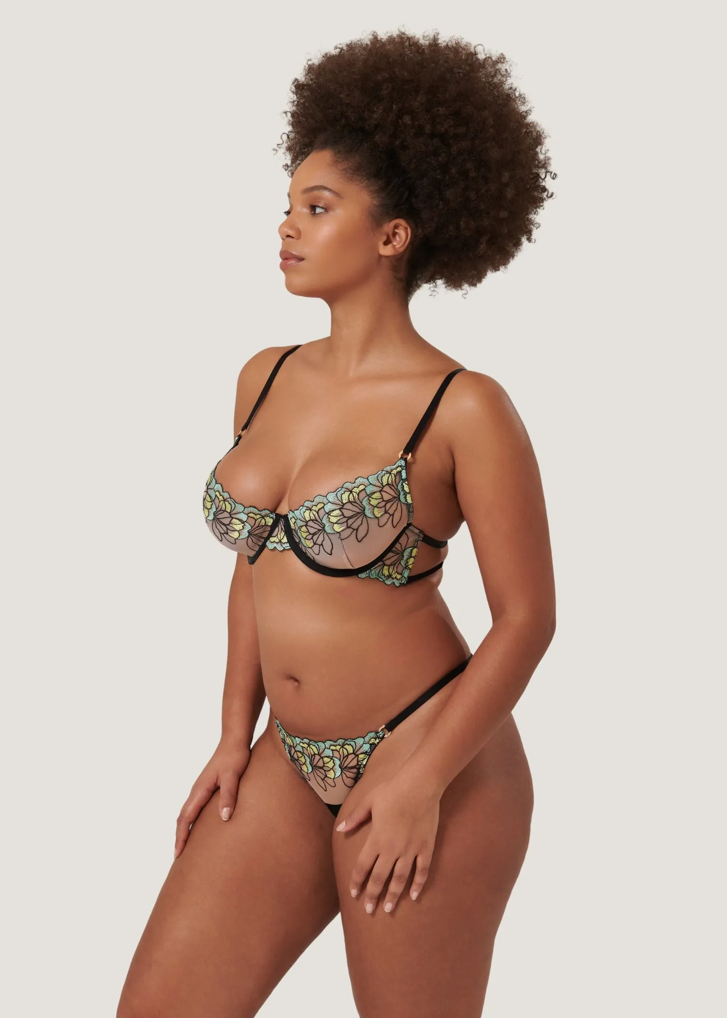 Serena Wired Bra (Mint/Lemon/Black)