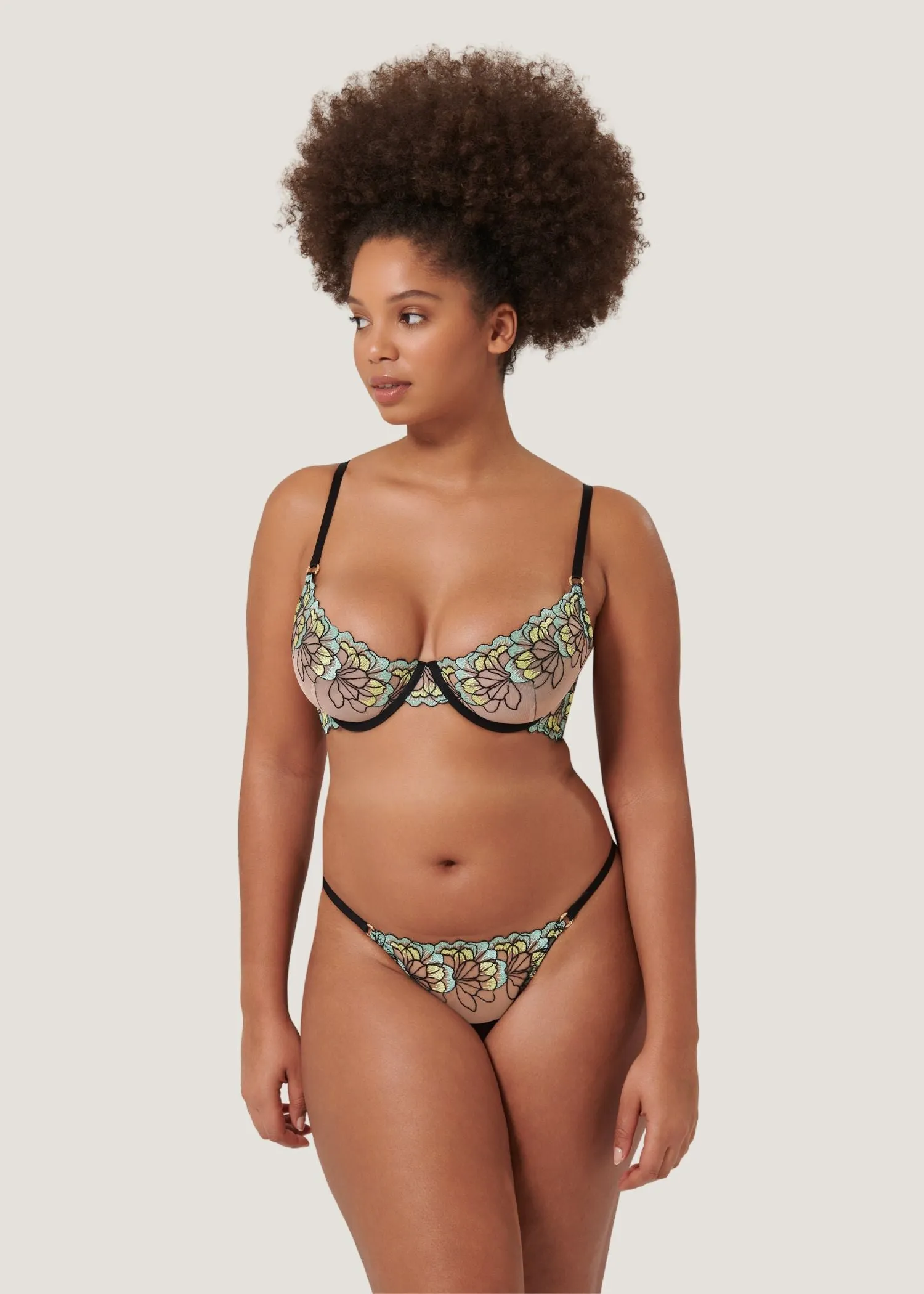 Serena Wired Bra (Mint/Lemon/Black)