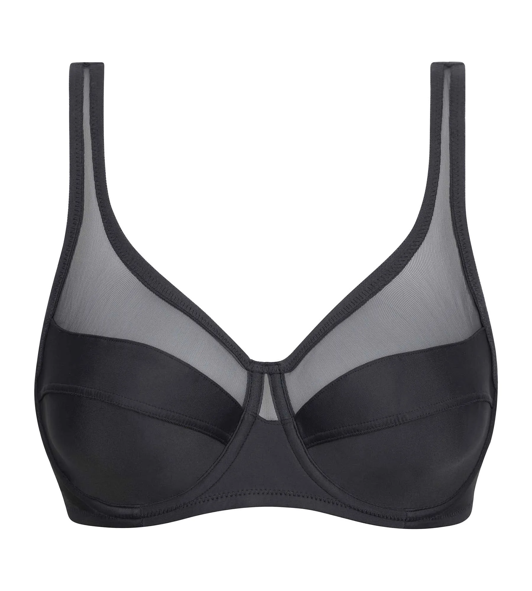 Soutien-gorge emboîtant en microfibre et tulle Gris Dim Generous