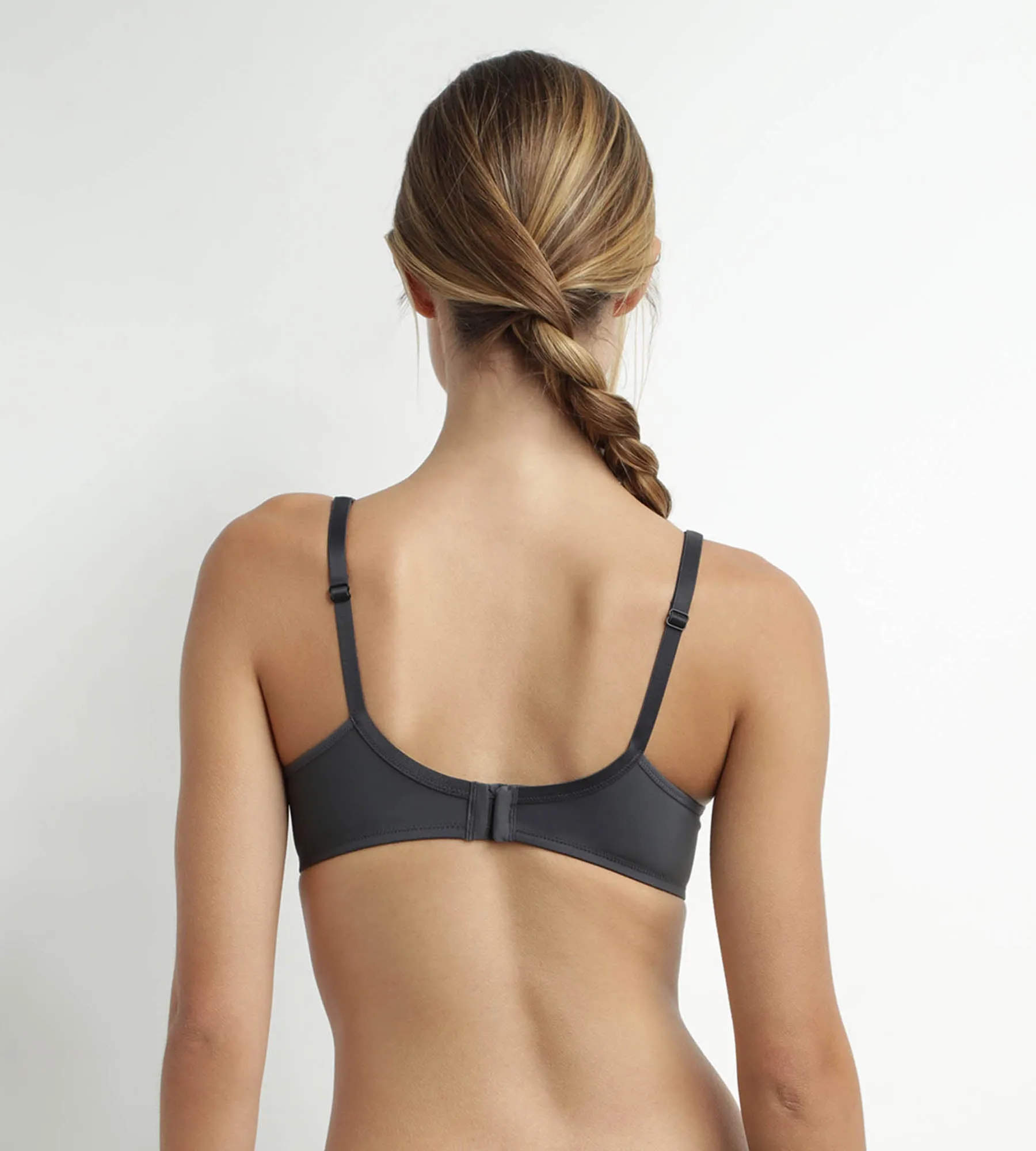 Soutien-gorge emboîtant en microfibre et tulle Gris Dim Generous