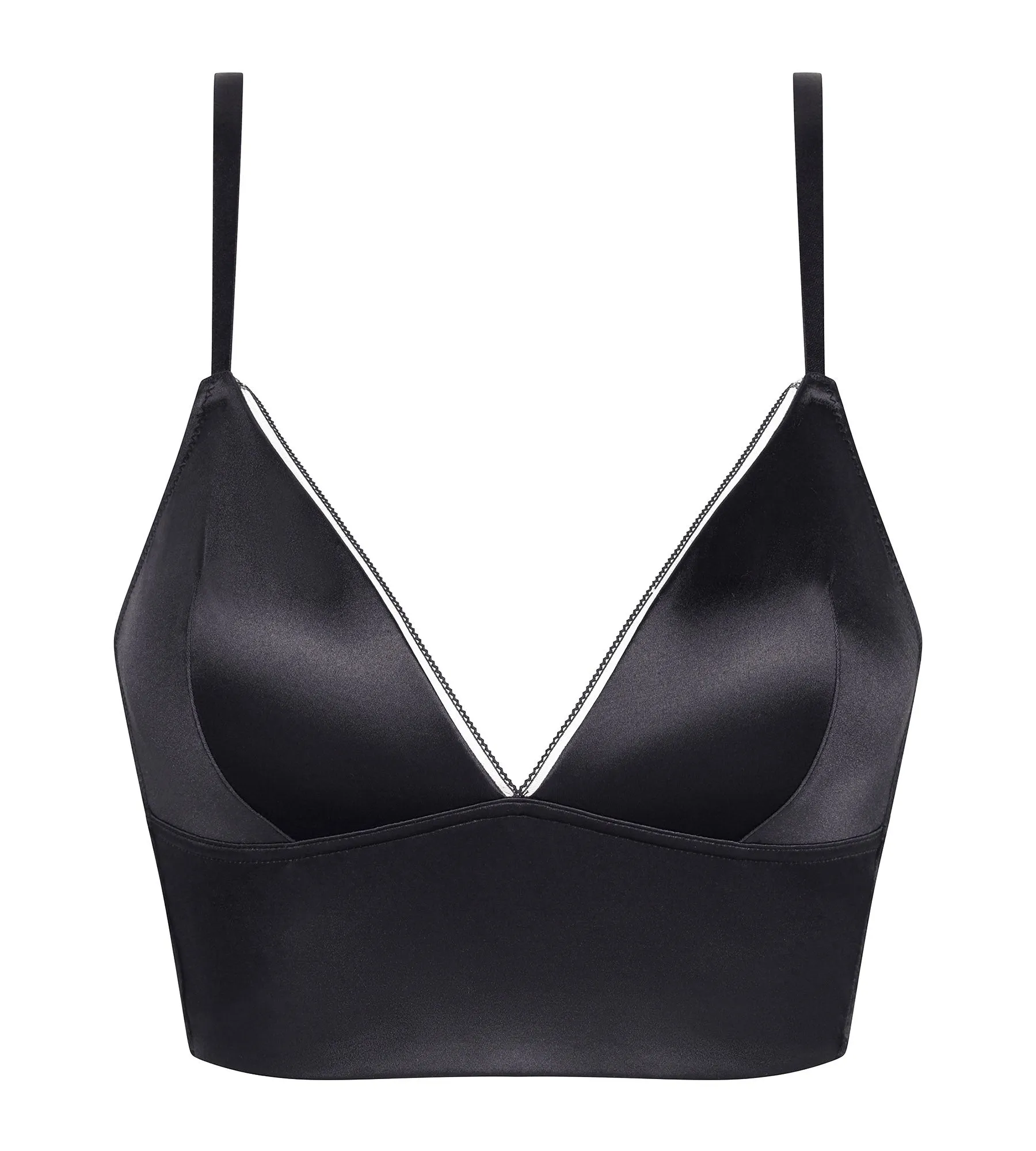 Soutien-gorge triangle ampliforme en microfibre satinée Gris Dim Chéri
