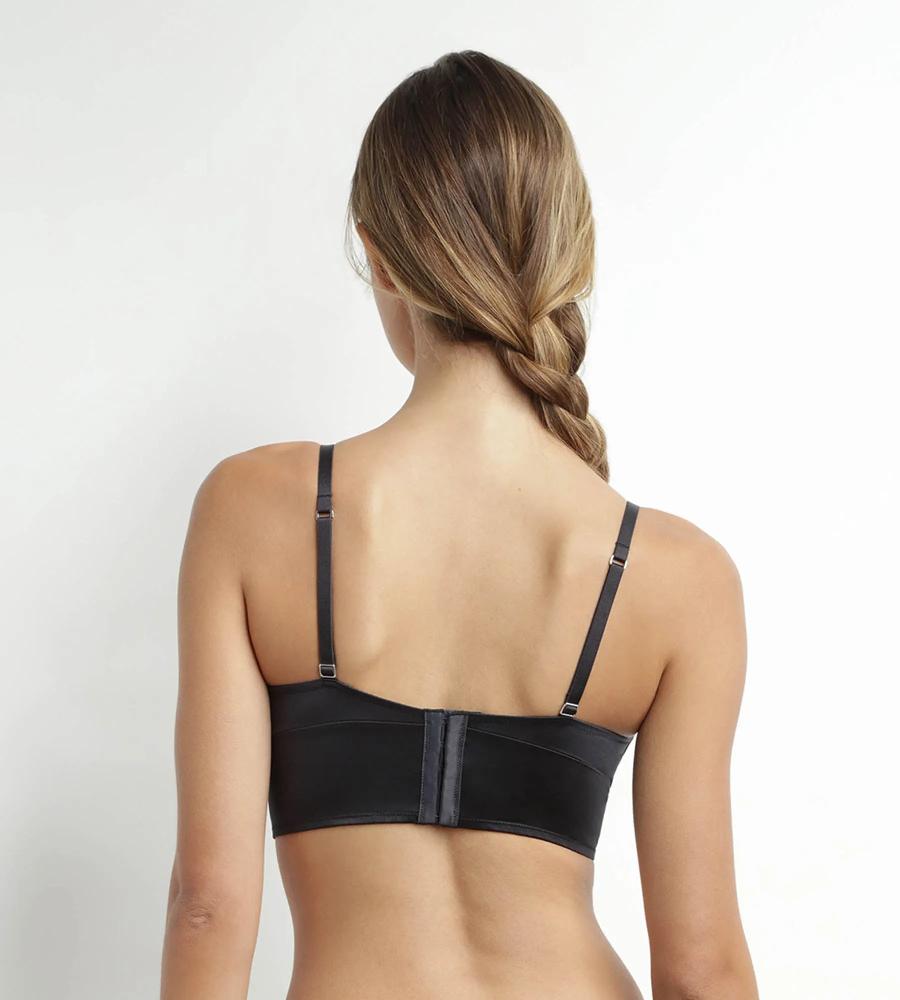 Soutien-gorge triangle ampliforme en microfibre satinée Gris Dim Chéri