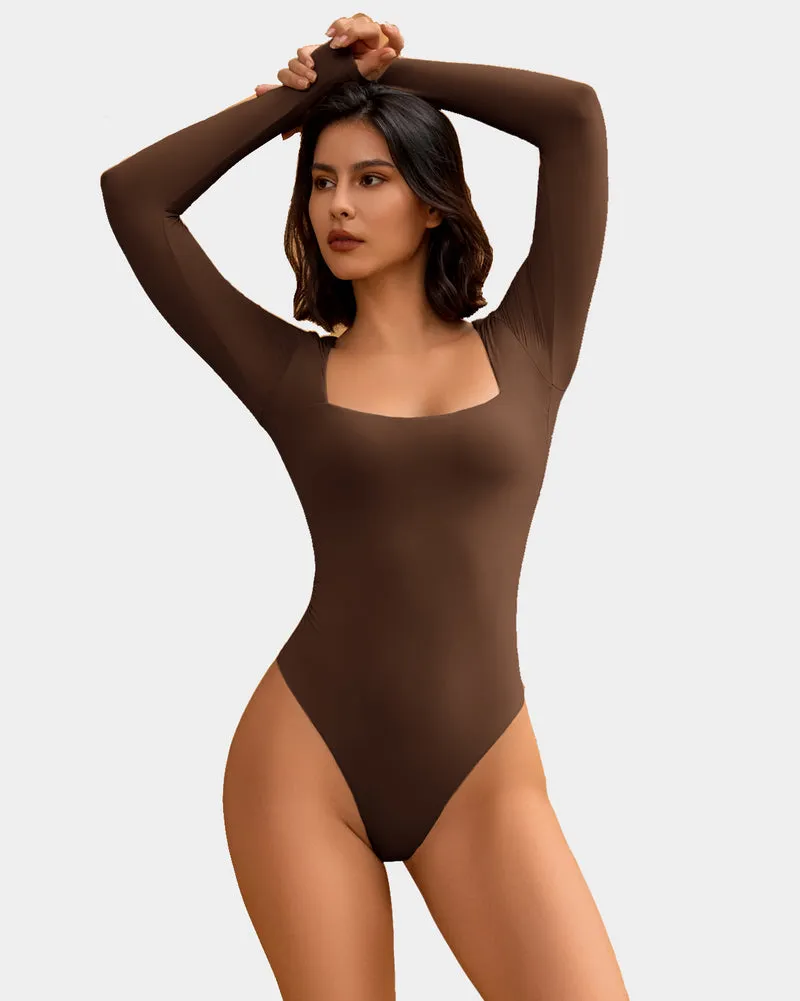 Square Neck Double Lined Shapewear Bodysuit