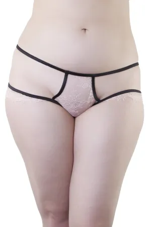 Tamara Black/Peach Lace Brief Curve