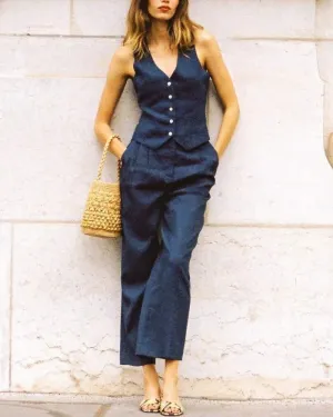 Tank Top Wide Leg Pants Suit
