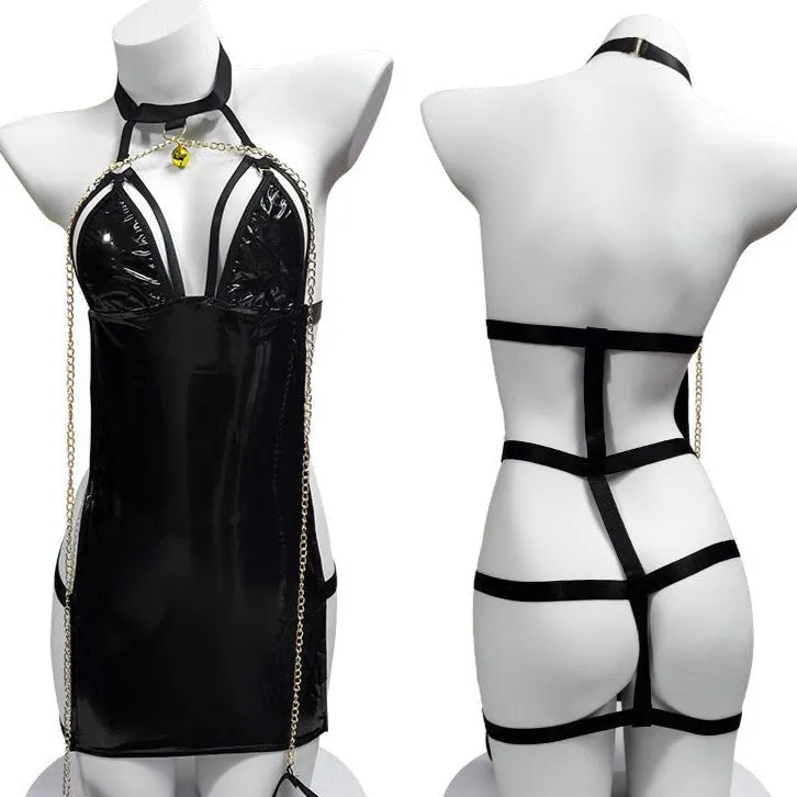 The Lock. The Key. The Chaos Bondage Mini Dress Lingerie