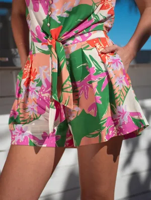 Tribal XIX Palms Pleated Shorts