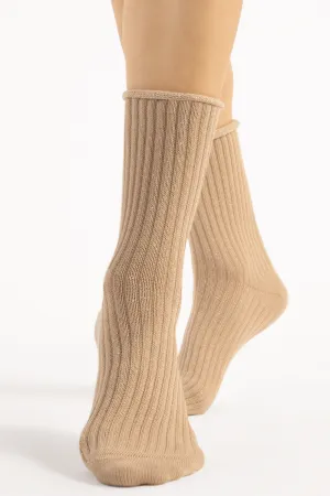 Trinny Cotton Socks in Beige