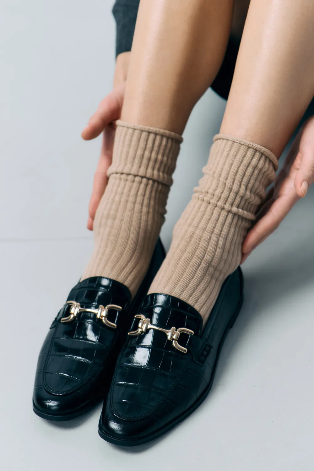 Trinny Cotton Socks in Beige