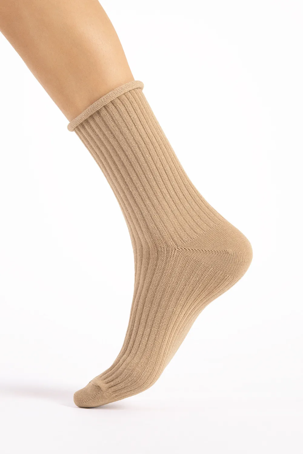 Trinny Cotton Socks in Beige