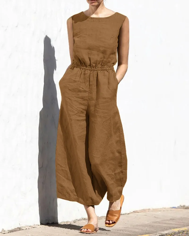 Wide Leg Long Jumpsuit