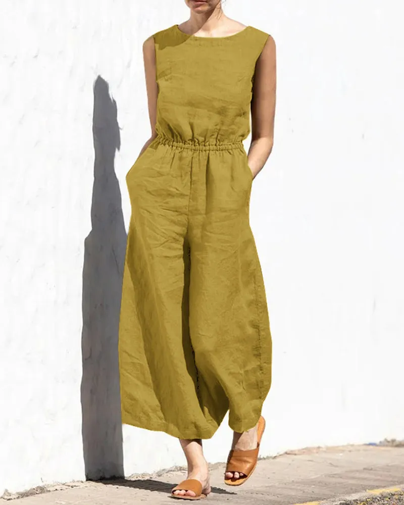 Wide Leg Long Jumpsuit