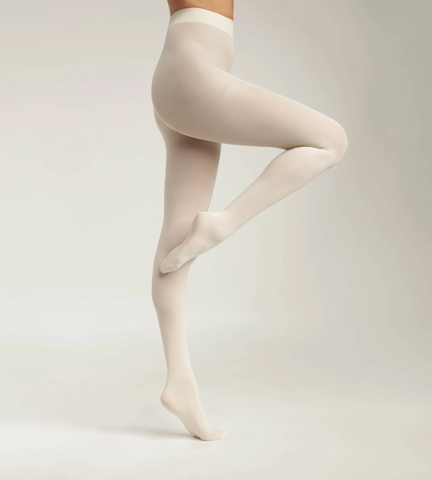 Women's 50D white microfiber tights Dim Opaque Velouté
