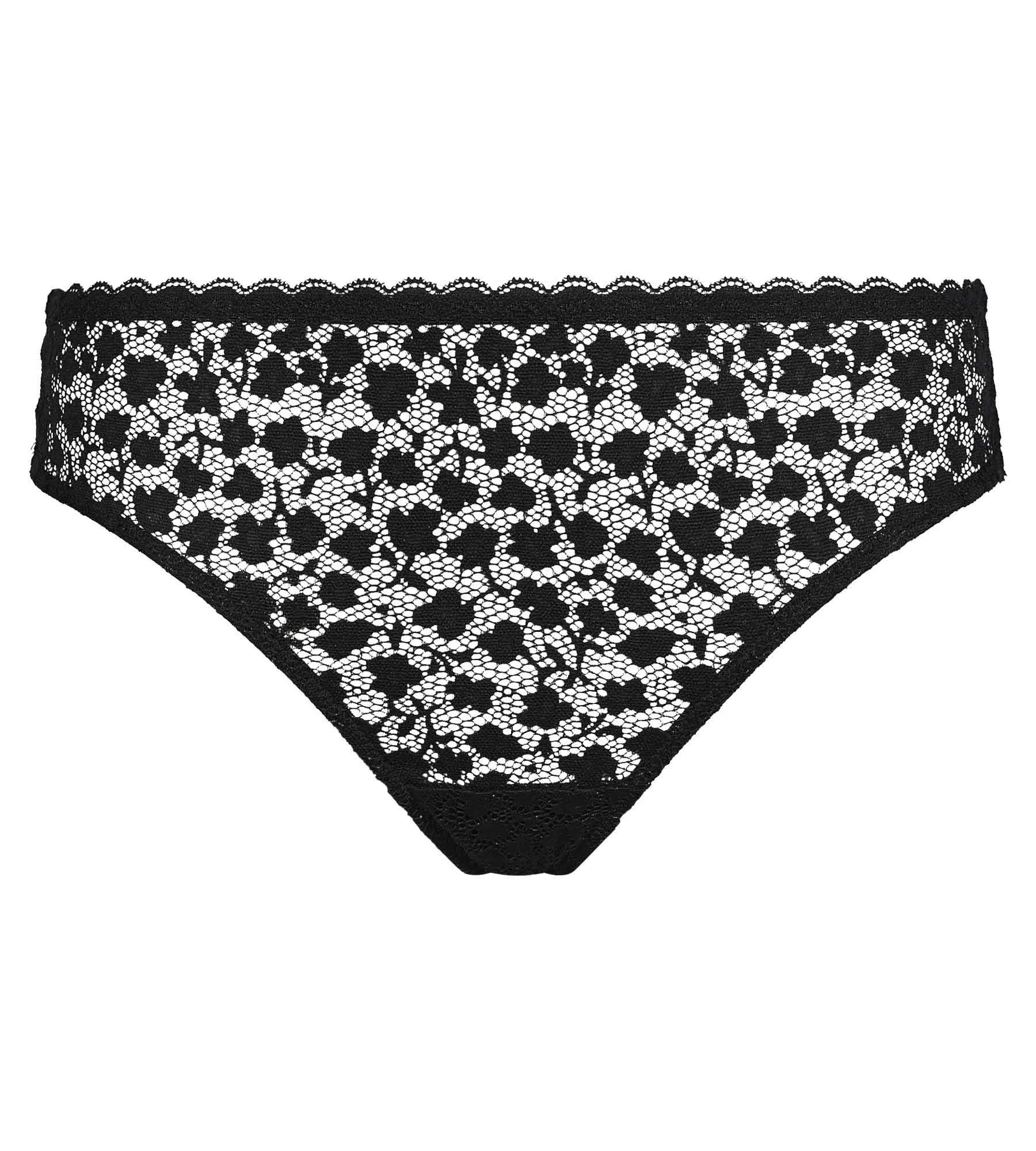 Women's floral lace midi brief Black Daisy Lace