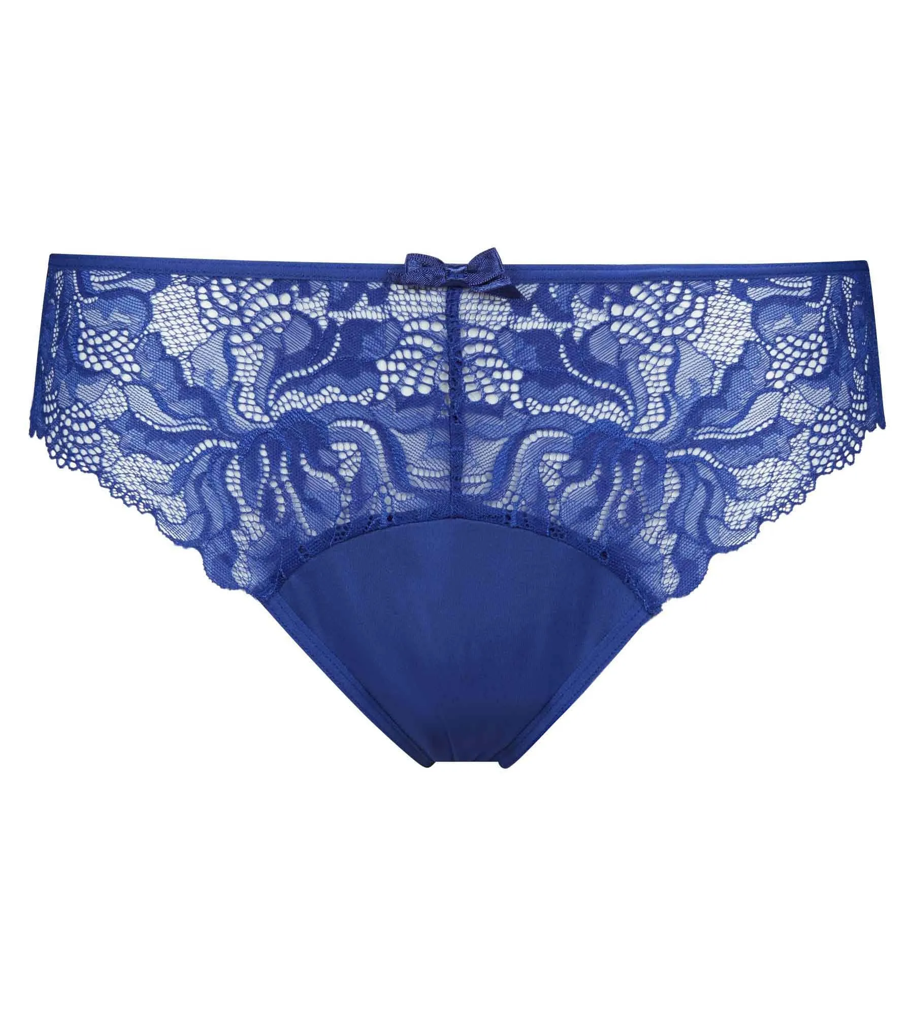 Women's lace and microfibre briefs in Blue Stella Generous Essentiel