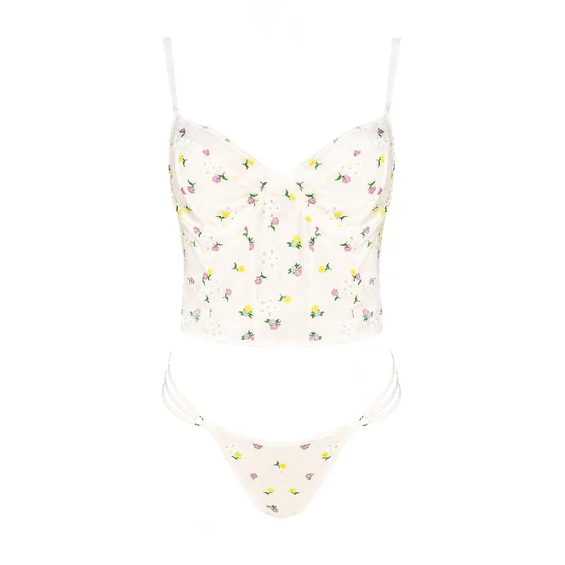 Y2K Bustier Bra Top & Underwear Set